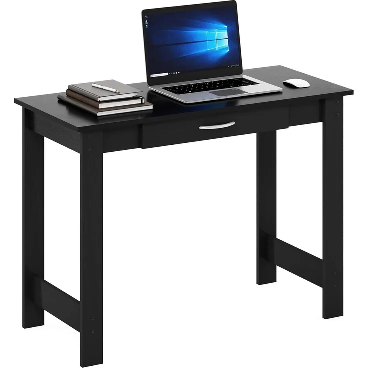 Furinno JAYA Schreibtisch, PC-Tisch mit Schublade, Schwarz, 99.6 (B) x 73.7 (H) x 44.5 (D) cm – Bild 1