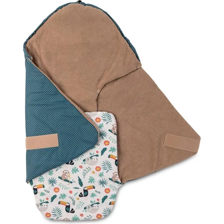 Einschlagdecke Für die Babyschale, Dschungel, Made in EU, ULLENBOOM ®, Optimal für Frühling, Herbst und Winter, TOG-Wert 2,5