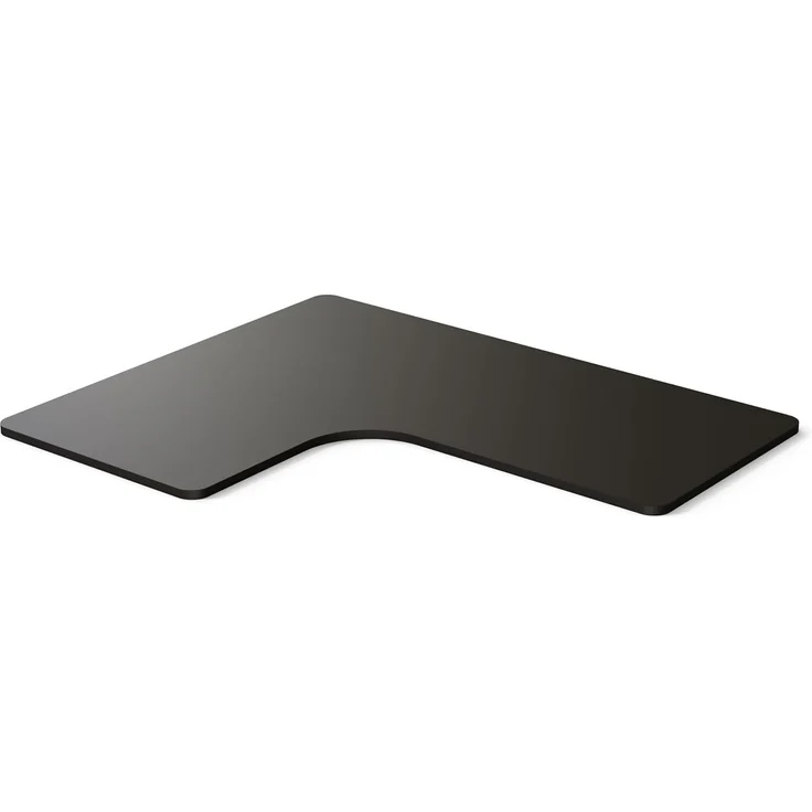 DESKSPACE Eck-Tischplatte, 2,5 cm massiv, schwarz, 160x130x70 cm, ideale Holzplatte für Esstisch & höhenverstellbaren Eck-Schreibtisch – Bild 1