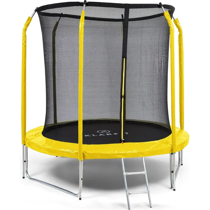 Jumpstarter Trampolin 2,5 m Ø Netz 120 kg max. 195 cm Ø Sprungfläche Gelb