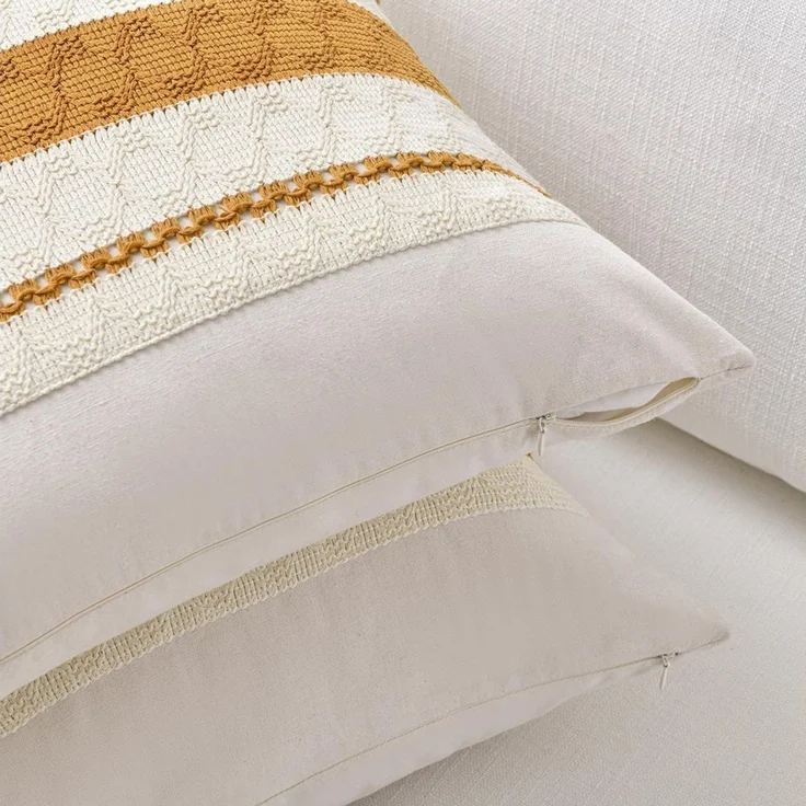 Agger Kissenbezug 2er-Set Boho-Zierkissenbezüge 45x45cm, Rustikale Retro-Kissenhüllen, (2 Stück), für Wohnzimmer, Schlafzimmer, Couch, Bett, Sofa & Sessel – Bild 4