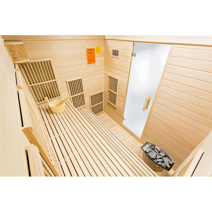 XXXL Luxus Infrarotsauna +Infrarotkabine Kombi Sauna inkl. Saunaofen 6 Pers. SET – Bild 2
