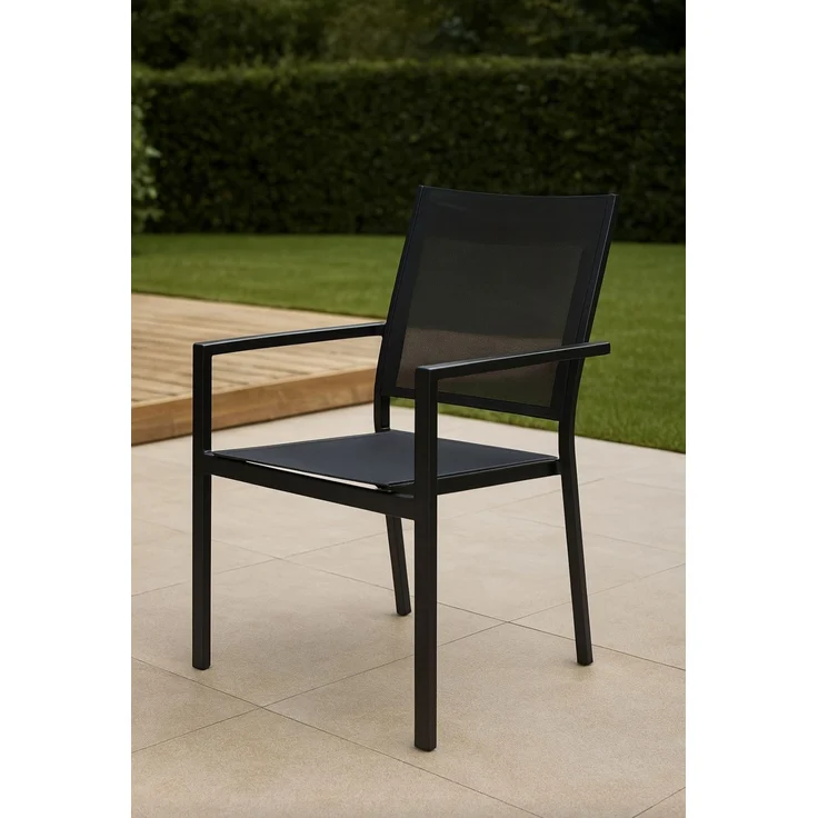 Gardissimo SPACE 6x Alu Stapelsessel Textilenbezug Sessel anthrazit – Bild 9
