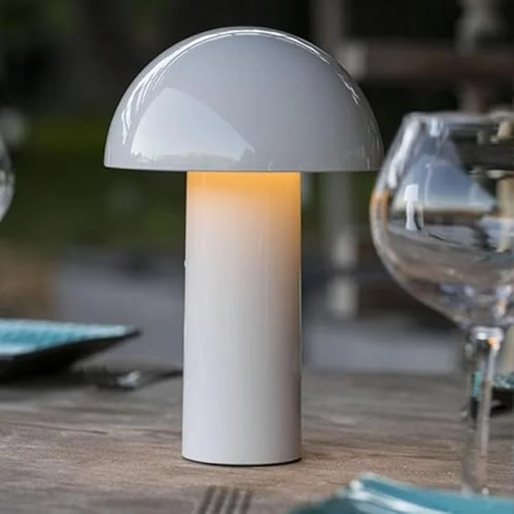 LUMISKY Tischleuchte Tod White, kabellose LED-Nachttischlampe mit dimmbarer Warmweiß-Beleuchtung, 5 Stunden Akkulaufzeit, schwenkbarer Kopf, 28 cm hoch, weiß – Bild 6