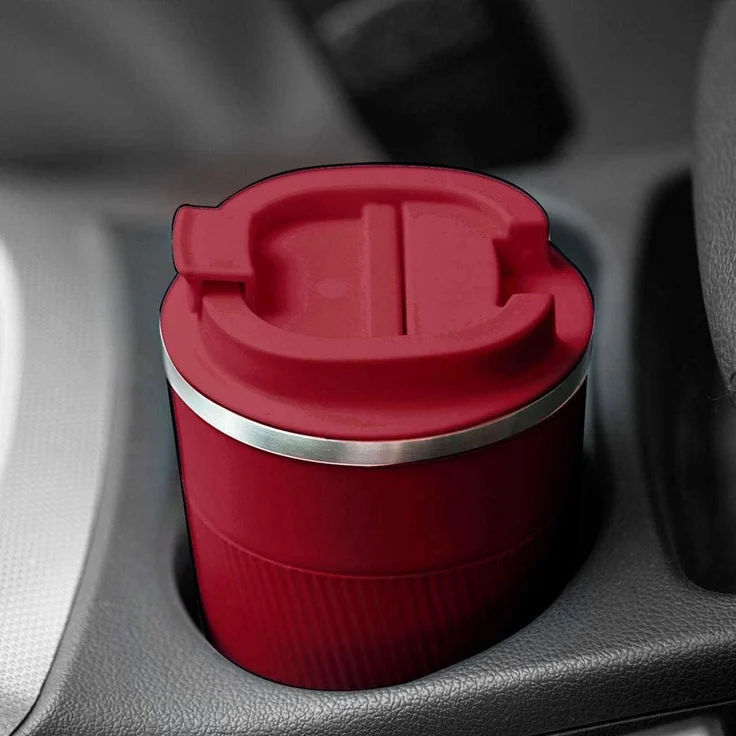 SUNTQ Kaffeebecher to go Thermo Edelstahl Doppelwand Isoliert 380ml Weinrot – Bild 6