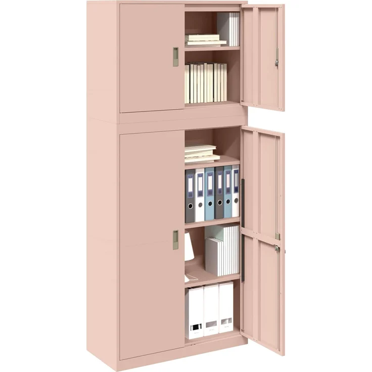 vidaXL Aufbewahrungsschrank 2 stk. Rosa 90 x 40 x 210 cm Stahl 3438724 – Bild 3