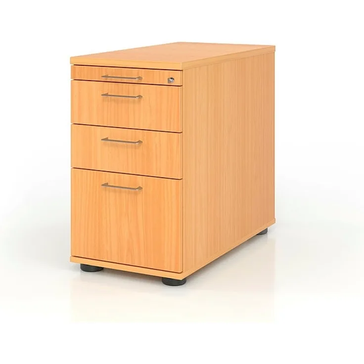 Büro Standcontainer mit Hängeregister Modell SC40 abschließbar 6 = Buche-RE = Relinggriff Kunststoff