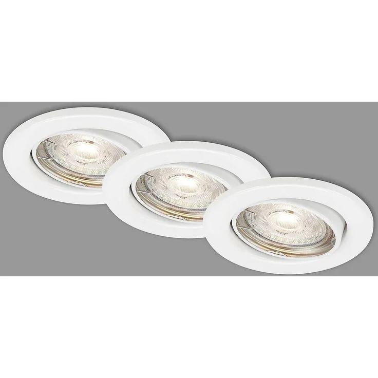Di-Ka LED Einbauleuchte Swing 3er Set weiß Ø 8,5 cm GU10 dimmbar