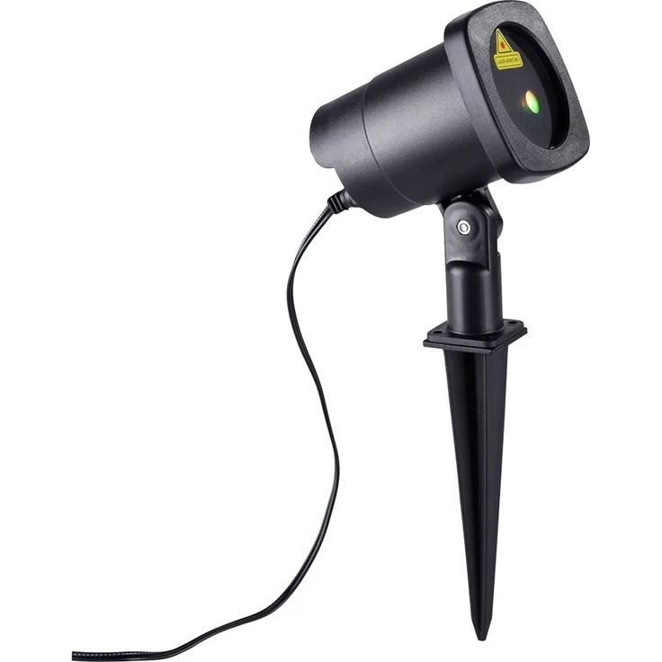LED Außen Steckleuchte, Laser, rot-grün