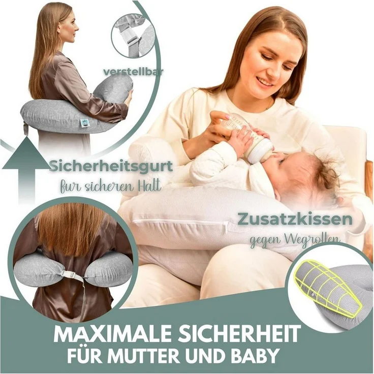 SEI Design Stillkissen Stillkissen mit verstellbarem Hüftgurt, entlastet Schultern und Nacken, mit Sicherheitsgurt, zusätzliches Kissen als Barriere – Bild 4
