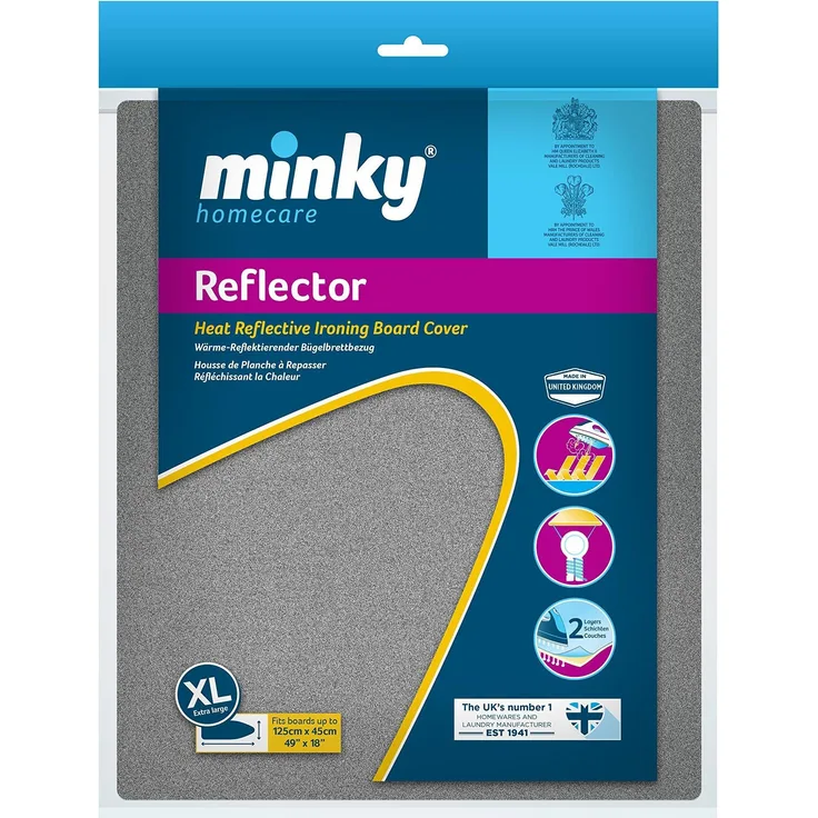 Minky Bezug für Bügelbrett, 125 x 43 cm, metallisch, reflektierend