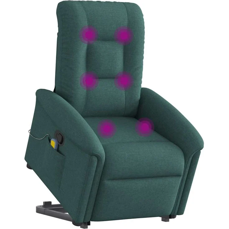 vidaXL Massagesessel mit Aufstehhilfe Dunkelgrün Stoff 3303270 – Bild 1
