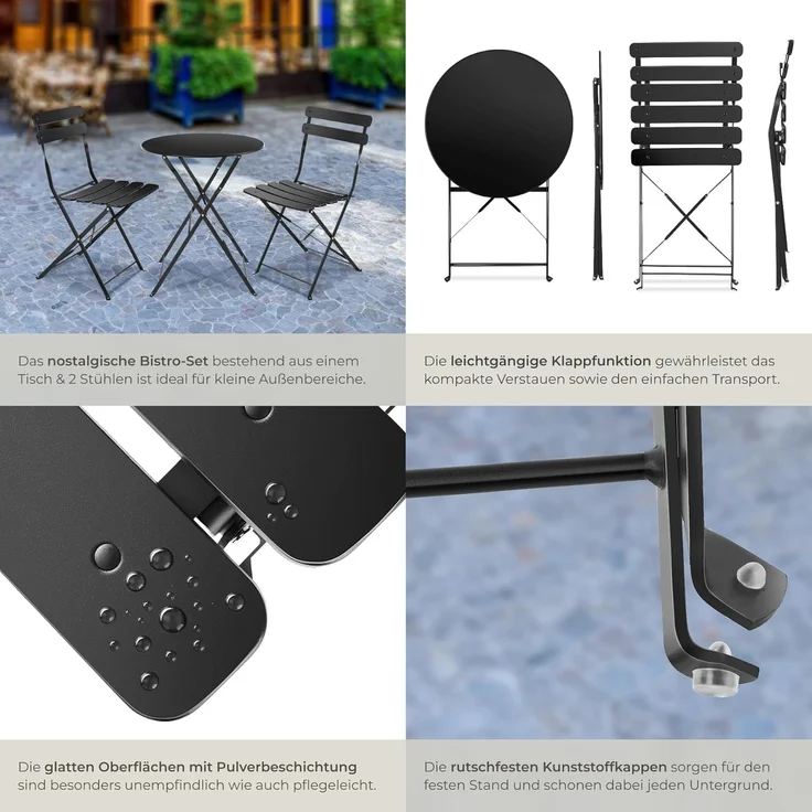 tectake Essgruppe Bistrotisch Set, (Set, 3-tlg), für 2 Personen – Bild 5