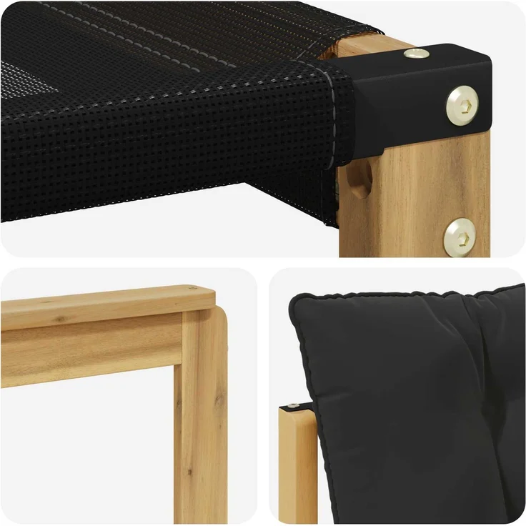 vidaXL Outdoor-Sofagarnitur mit Kissen 7 pcs Weiß und Schwarz 3389686 – Bild 9