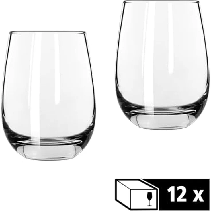 LIBBEY Gläser-Set Libbey Weinglas, 12er Set -STEMLESS-, 12-tlg, Glas, 451 ml, hochwertig verarbeitet, im modernen Design – Bild 5