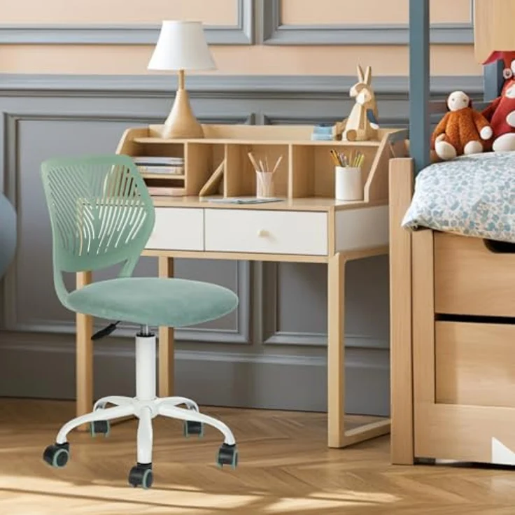 FurnitureR Bunte Schreibtischstuhl, Modernes verstellbares Design Computer Sitz, Swivel Armless Stuhl, Kinderzimmer, Home Office Task Chair – Bild 3