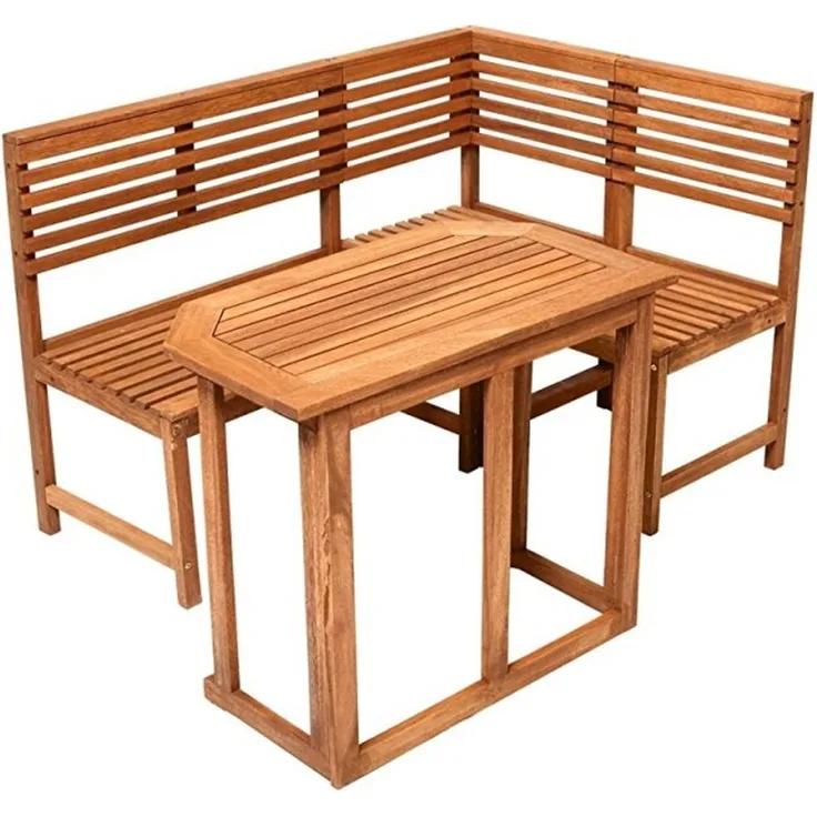 Sedex Gartenset Saigon Eckbank mit Tisch aus Eukalyptusholz – Natur