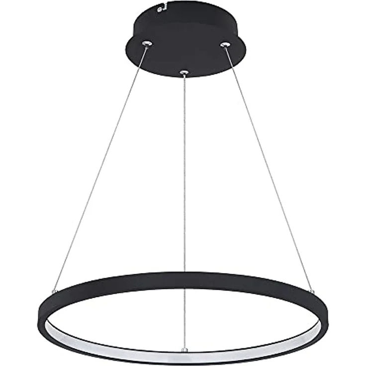 LED Hängeleuchte, Ring-Design, schwarz-matt, opal, 38,5cm – Bild 1