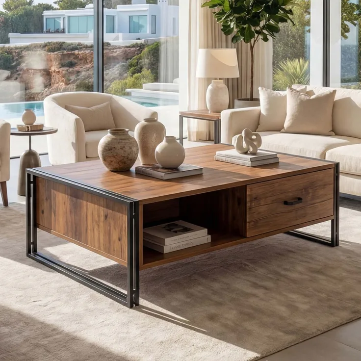 Couchtisch, Wildeiche-Optik, 3D-Struktur 41 x 120 x 60 cm