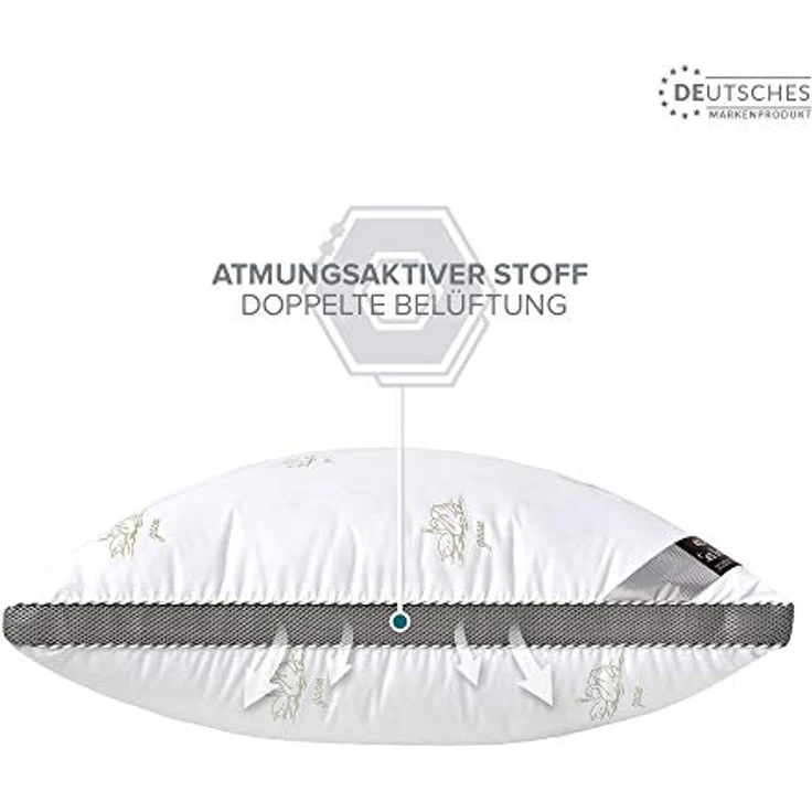 SEI Design Kopfkissen SWAN Classica Soft 3D 80x80 - Dreikammerkissen Schlafkissen, Füllung: Airdream micro, Bezug: Microfaser, Rückenschläfer, Seitenschläfer, Bauchschläfer, Alternative zu Daunen – Bild 4