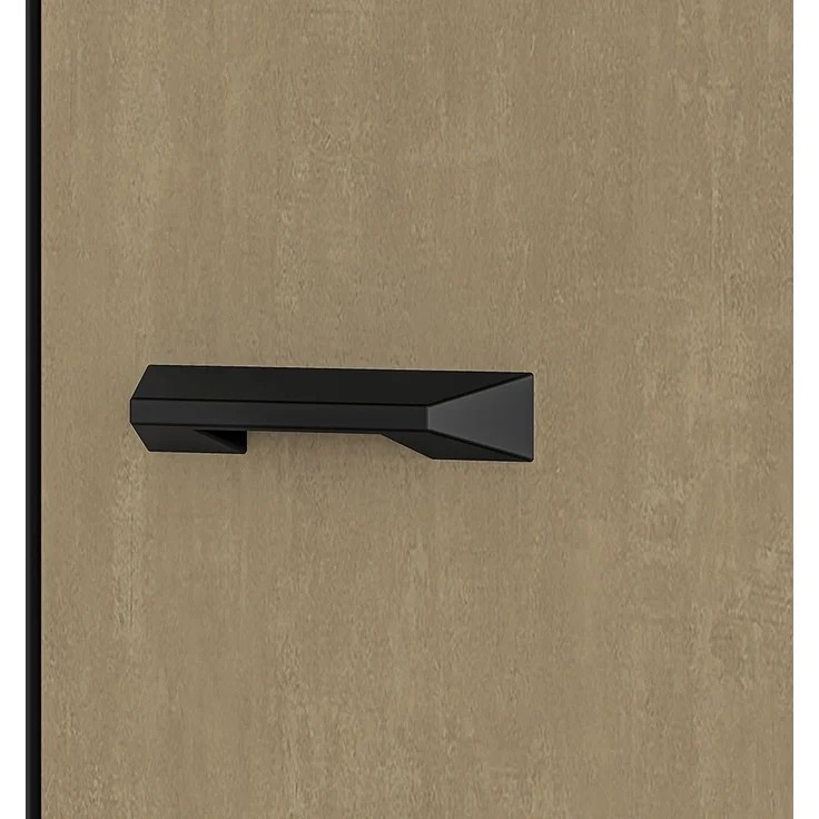 Kleiderschrank 3-türig, schwarz mit Eiche und sandfarben, CASPER-131 – Bild 6