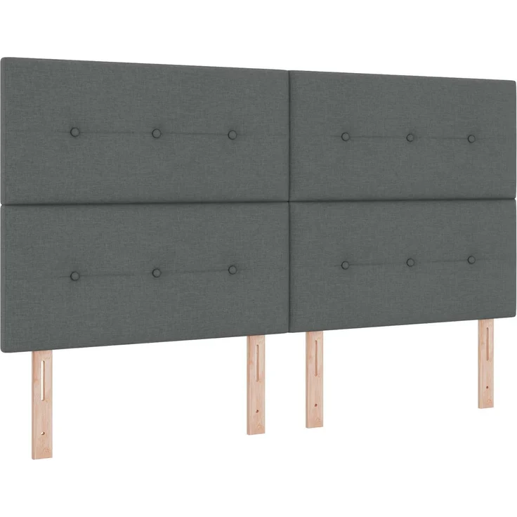 vidaXL Boxspringbett mit Matratze Dunkelgrau 200 x 200 cm Stoff 3454219 – Bild 4