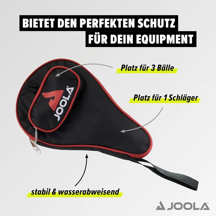 JOOLA Tischtennishülle Pocket schwarz-rot – Bild 2