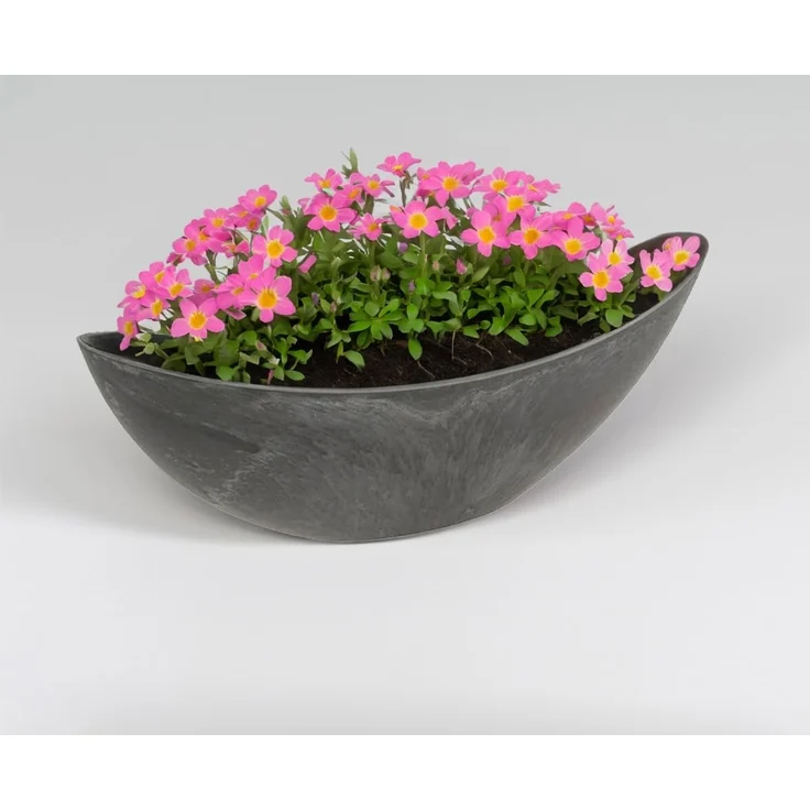 matches21 HOME & HOBBY Blumentopf Große Pflanzschale oval 66 cm für draussen Dekoschale schwarz (1 St), Blumen-Schale als wetterfeste Friedhof-Schale Grab-Schmuck Grabschale – Bild 7