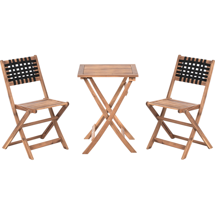 Bistro Set CONIOLO Akazienholz Braun Schwarz