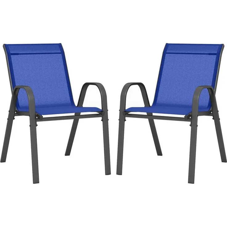 KOMFOTTEU Gartenstuhl (2 St), stapelbares Esszimmerstuhl-Set, für Garten, Terrasse