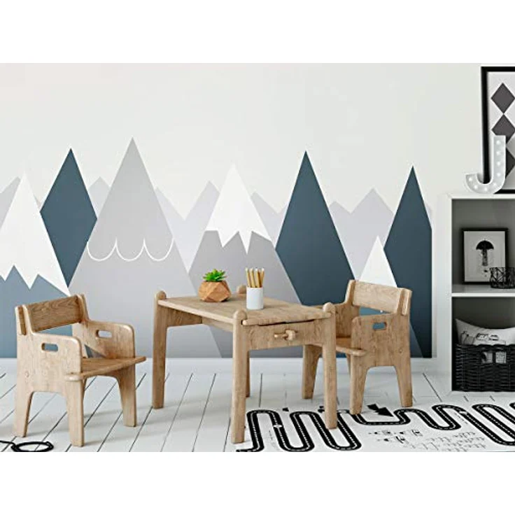 Wandaufkleber, selbstklebend, für Kinder, Riesen-Dekoration, skandinavische Berge für Kinderzimmer, Anouka, 100 x 240 cm – Bild 3