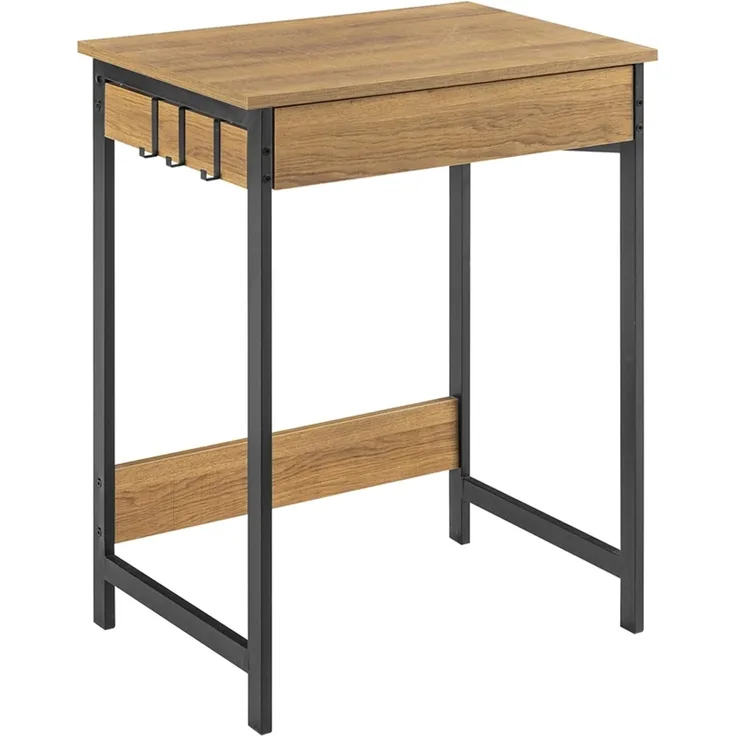 SoBuy FWT43-N Schreibtisch, MDF, Papierfurnier, Helle Eiche, 60 x 77 x 40 cm