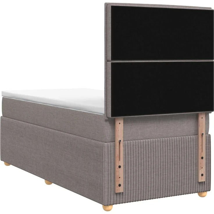 vidaXL Boxspringbett mit Matratze mit Kopfteil Taupe 90 x 190 cm Stoff 3454281 – Bild 8