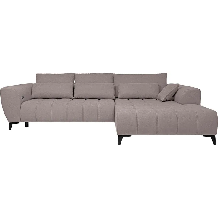 WERK2 Ecksofa Garay 287 x 220 cm modern und bequem, Luxus-Microfaser, L-Form, XXL, elektrische Sitztiefenverstellung