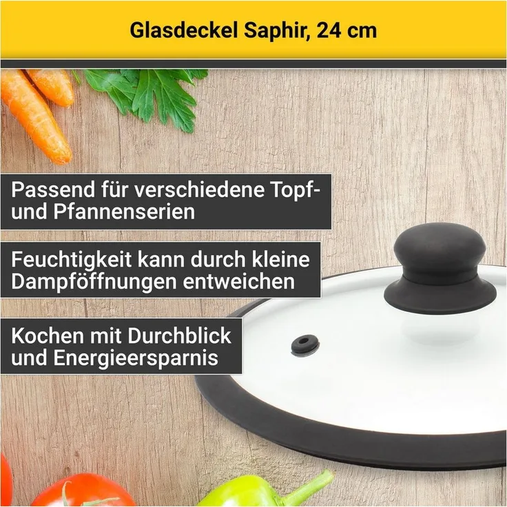 Karl Krüger Universal-Glasdeckel mit Silikonrand 24 cm
