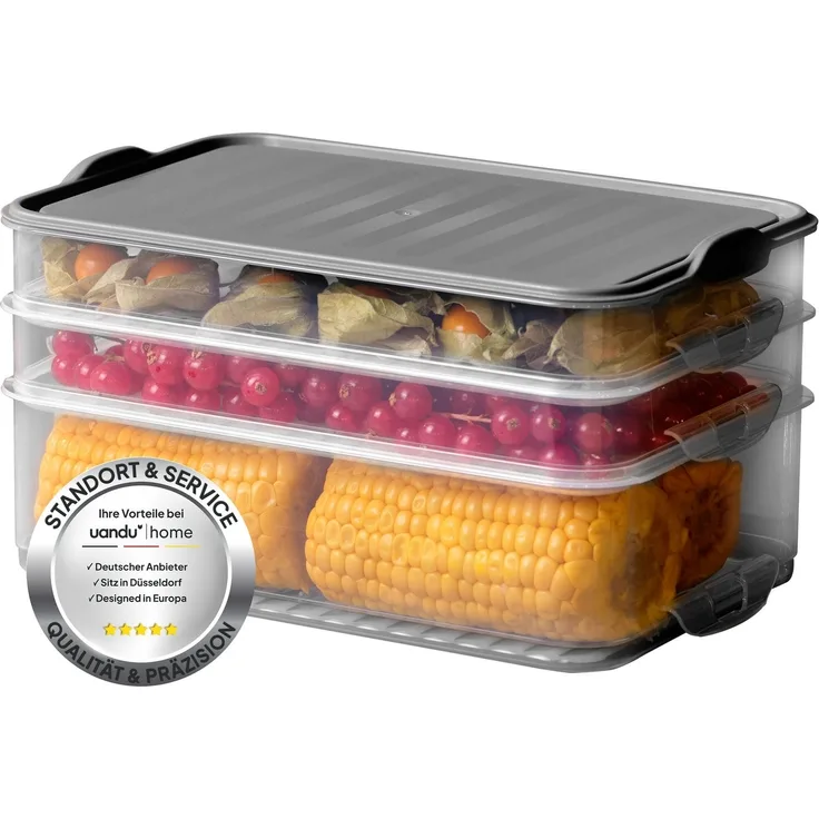uandu home Frischhaltedose Aufschnittboxen für Kühlschrank, Wurst Aufbewahrung Kühlschrank, (Aufschnittbox Stapelbar, Kühlschrank Organizer, BPA Frei Kunststoff, Frischhaltedosen mit Deckel, Aufschnittdosen), BPA Frei, Dishwasher Safe, Reusable