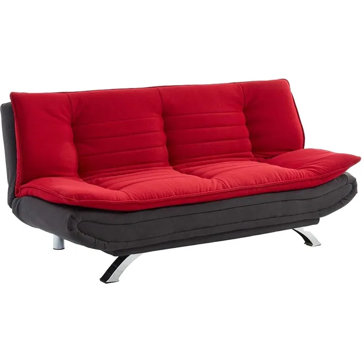 Schlafsofa Klappsofa DEMIDO III - Stoff - Rot & Anthrazit