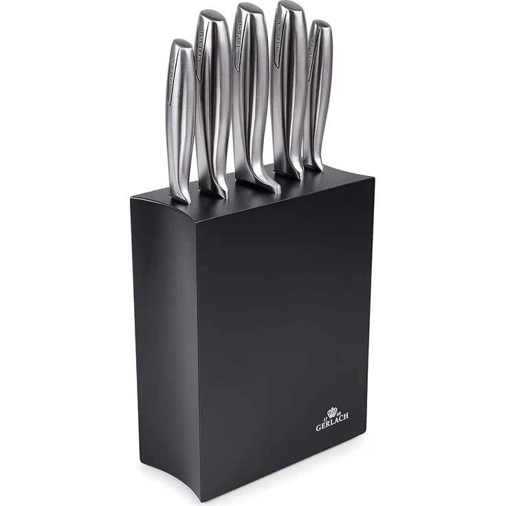 GERLACH Messerset im Block 5-tlg. MODERN schwarz