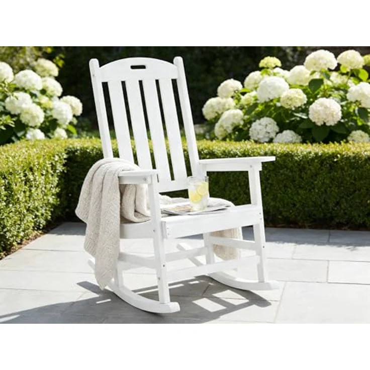 Heavy Duty Weather Resistant HIPS Porch Rocking Chair for Outdoor & Indoor Use (White Color) – Bild 2