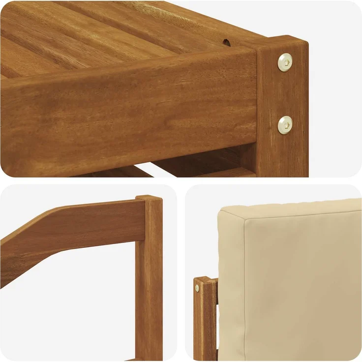 vidaXL Outdoor-Sofagarnitur 7 stk. 5-Sitzer Natur und Beige 3375148 – Bild 8