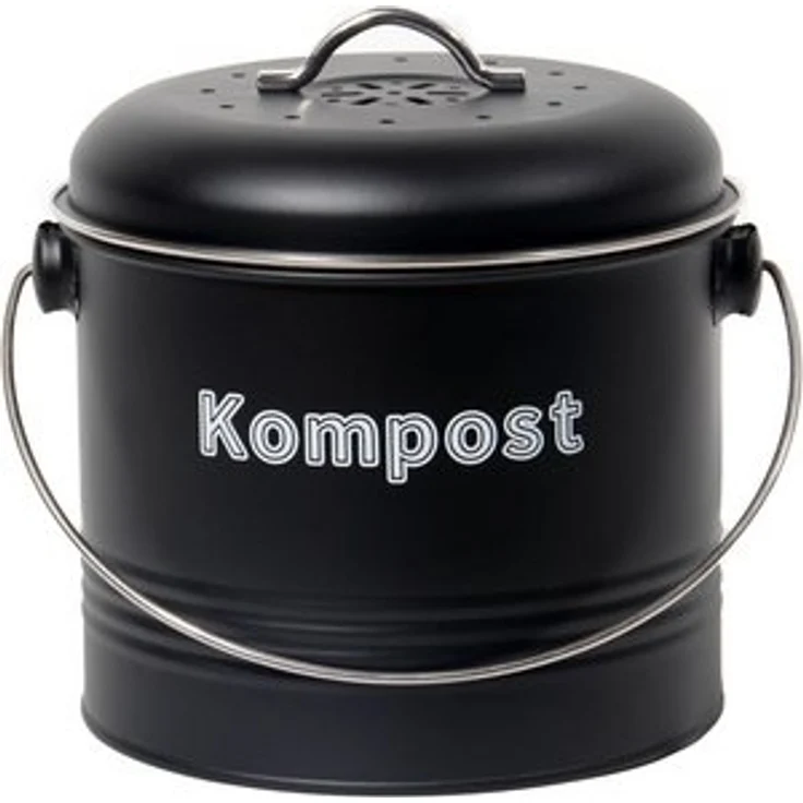 Zedelmaier Biomülleimer Biomülleimer Küche, Bio Mülleimer, Komposteimer Metall, Geruchsdicht mit Aktivkohlefiltern, Biomüll Retro 3,5L – Bild 6