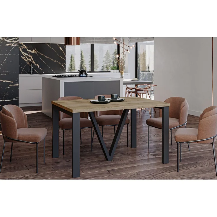 Endo-Moebel Esstisch Titan XXL 130-405 cm, Metallgestell, ausziehbar, 400cm Esstisch XXL 14 Personen riesiger Tisch 4m – Bild 1