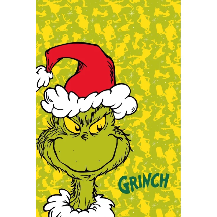 The Grinch Flauschdecke Kuscheldecke Fleecedecke 100x150 cm Grün