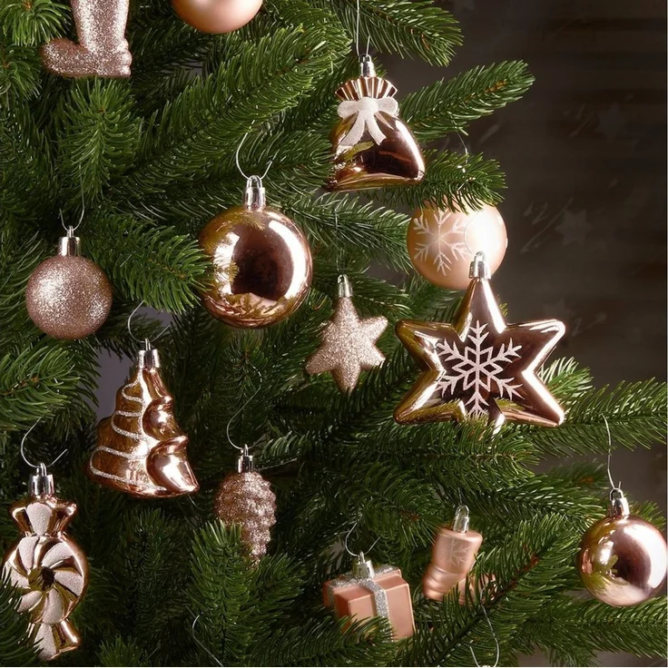 BRUBAKER Weihnachtsbaumkugel 77-teiliges Weihnachtskugel-Set, Christbaumschmuck aus Kunststoff, Weihnachtsdekoration Baumkugeln – Bild 3