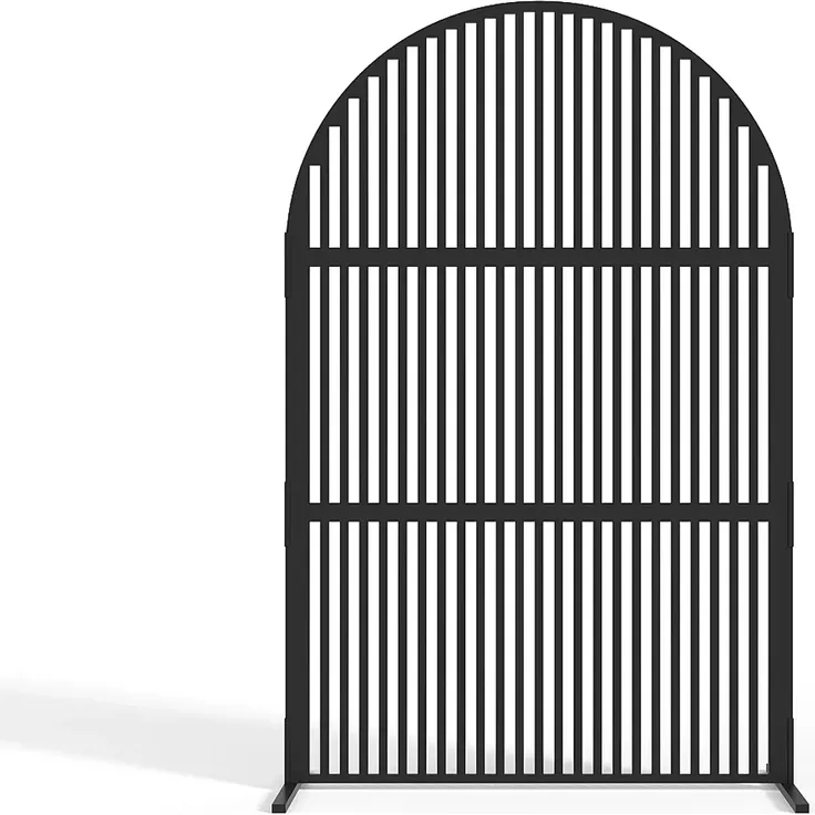 Vente-unique - TARRION Zaun und Sichtschutz Metall Schwarz - B 50 cm x H 188 cm x L 117 cm – Bild 2