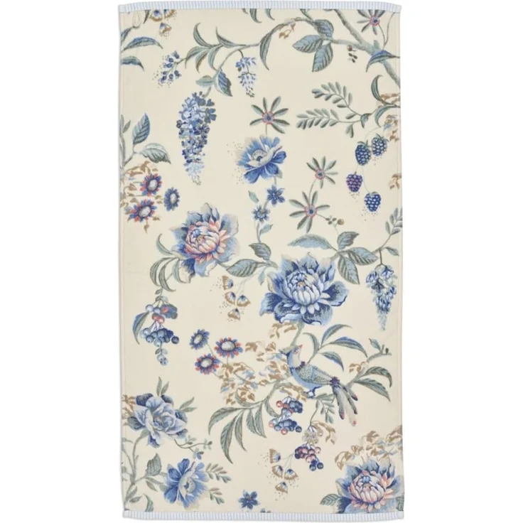 PIP Studio Handtuch Secret Garden White Blue 55x100 cm Blumenranke Blüten – Bild 1