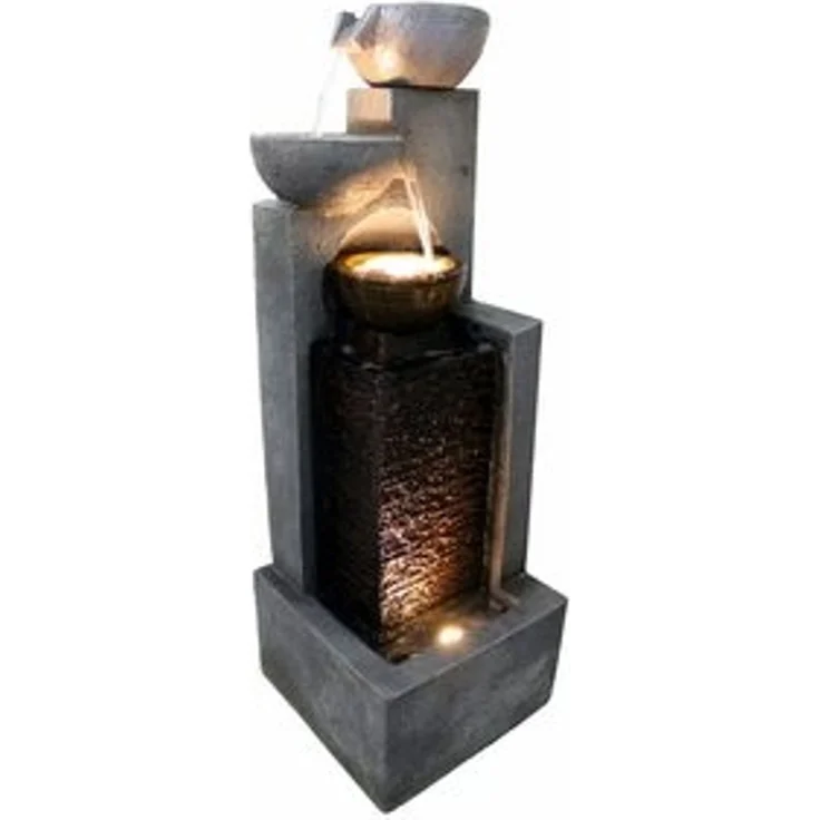 Arnusa Gartenbrunnen Großer Springbrunnen mit Beleuchtung Kaskade Wasserfall Krüge, 109cm Höhe – Bild 6