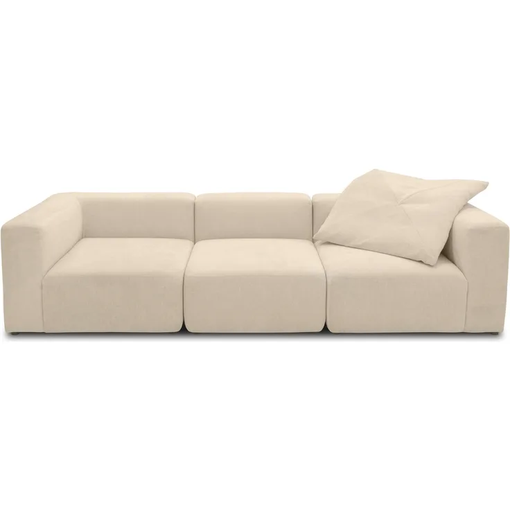 DOMO. collection Sofa 800013, 3-Sitzer Garnitur, rechteckig, gepolsterte Rückenlehne, Modul-Element, 3er Couch, Polsterganitur, 301 x 108 x 69 (BxTxH), beige