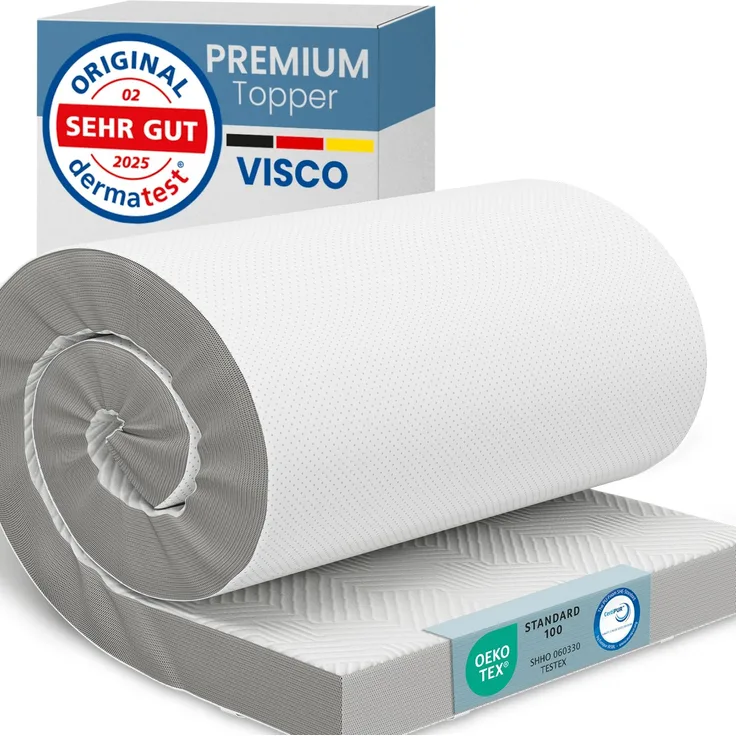 ELONEO Visco Topper Matratzenauflage 200 x 200 x 8 cm