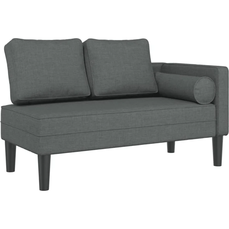 vidaXL Chaiselongue mit Kissen, Dunkelgrau Stoff, 116,5 x 62 x 57,5 cm – Bild 2